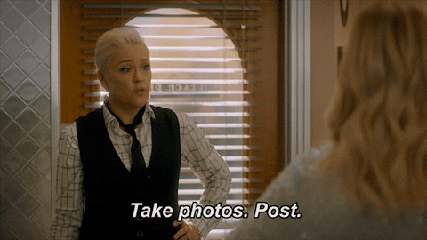 Clip of The gang of the original Beverly Hills, 90210 television show, saying 'Take photos, post.'